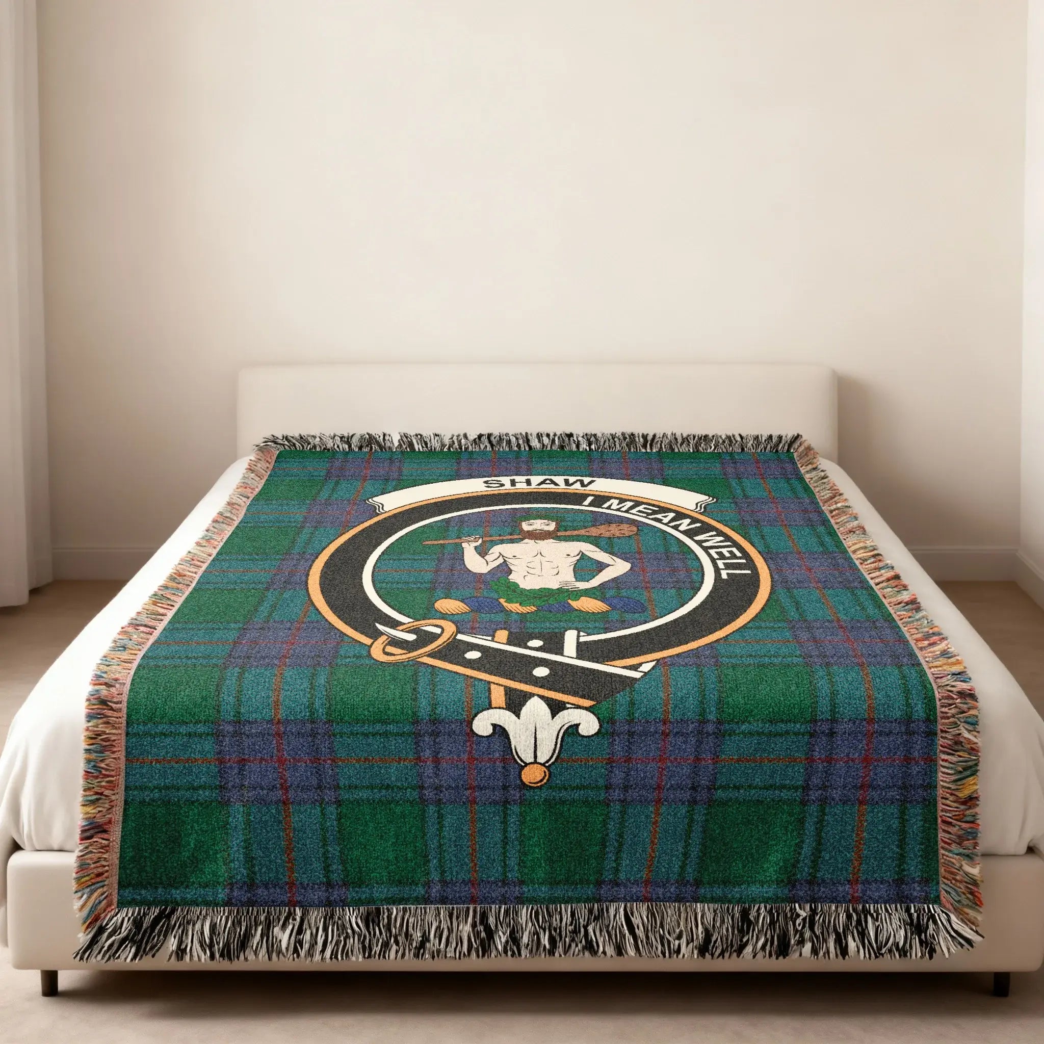 Shaw I Mean Well Clan Crest Tartan Blanket