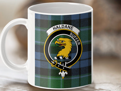 Clan Haldane Scottish Tartan Crest Design Mug - Living Stone Gifts