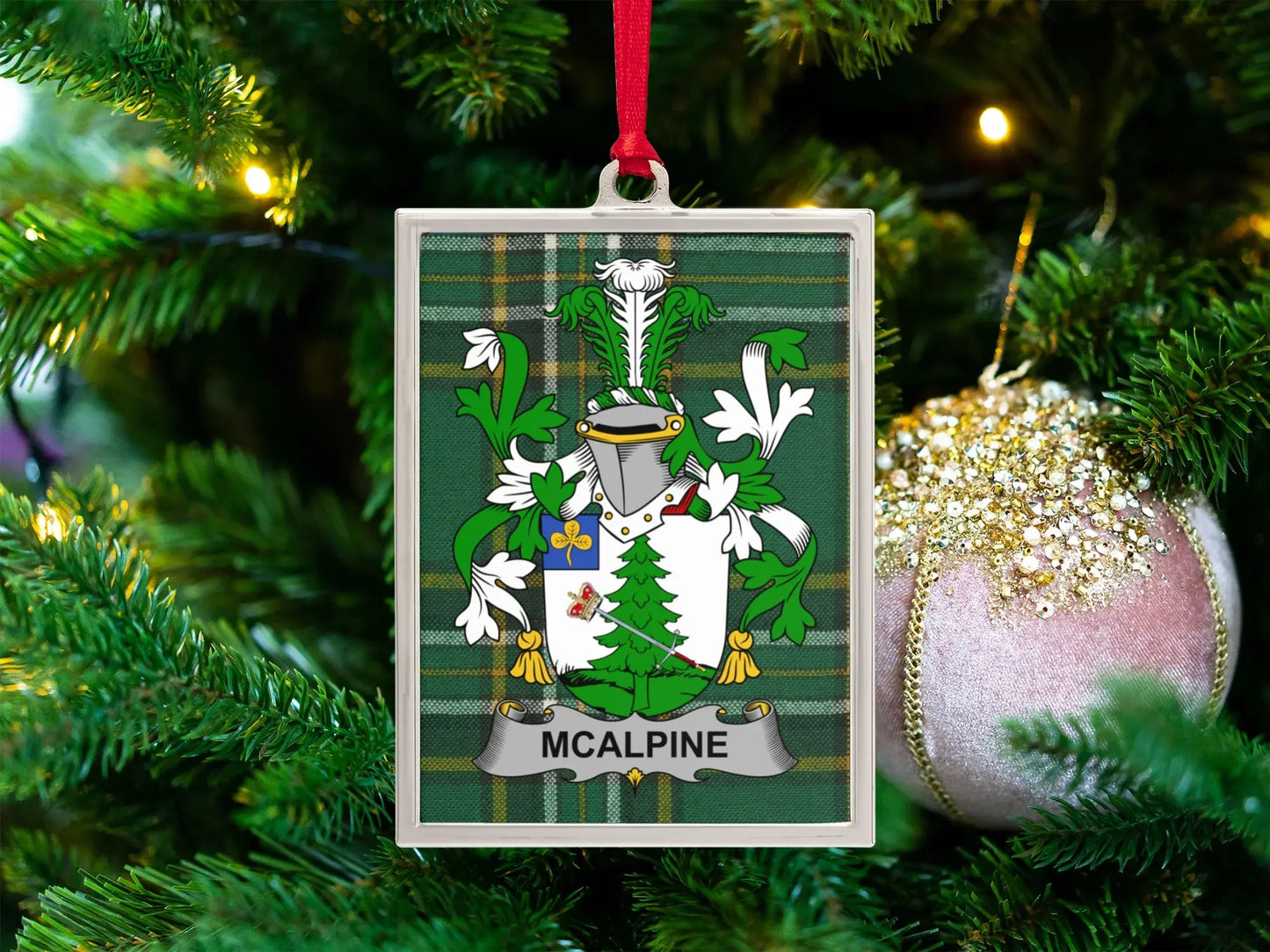 McAlpine Family Crest Christmas Ornament product type