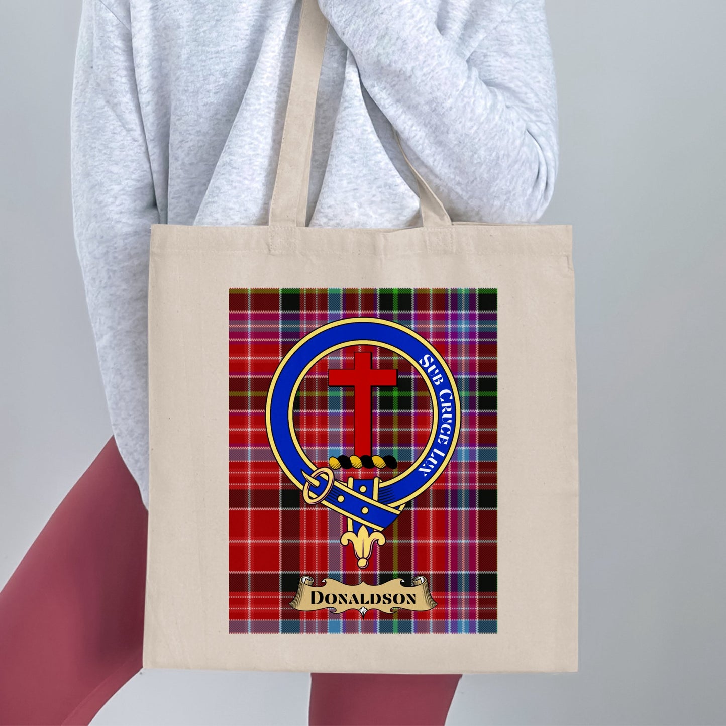 Donaldson clan crest scottish tartan Tote Bag - Living Stone Gifts