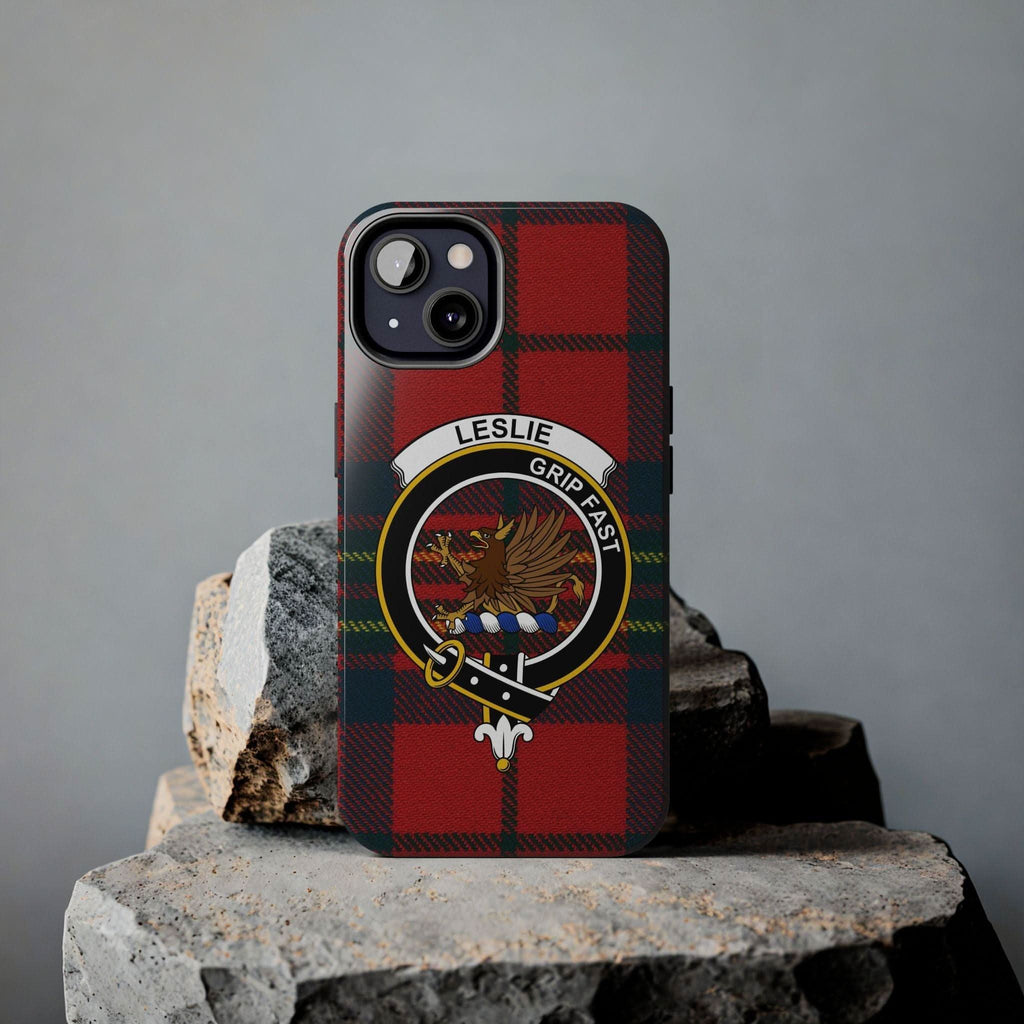Leslie Clan Crest Scottish Tartan cell phone case - Celtic Ancestry Gifts