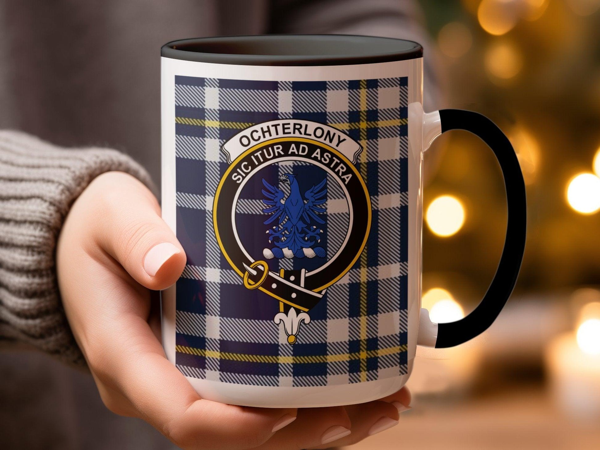 Ochterlony Clan Sicutur Ad Astra Crest Plaid Mug - Living Stone Gifts