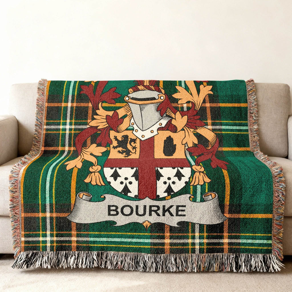 Bourke Family Crest Green Tartan Plaid product type