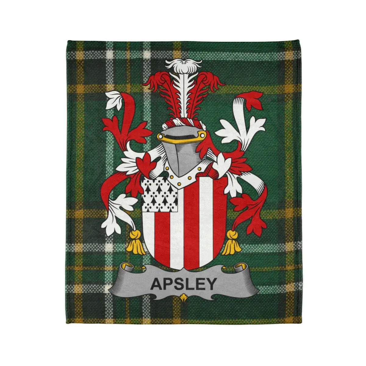 Apsley Family Crest Design on Tartan Background product