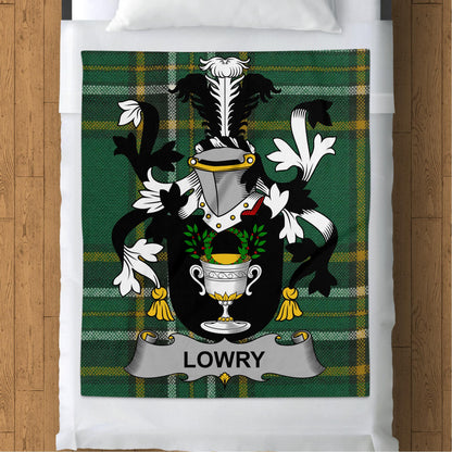 Lowry Surname Irish Tartan Throw Blanket - Living Stone Gifts