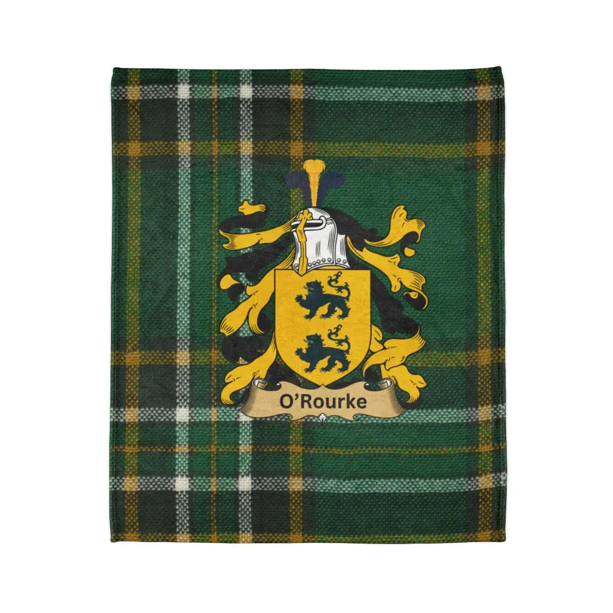 O'Rourke Family Crest Green Tartan Blanket product