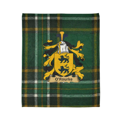 O'Rourke Family Crest Green Tartan Blanket product