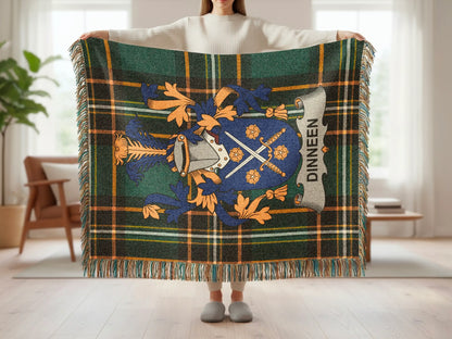 Dinneen Family Crest Plaid Woven Blanket product type