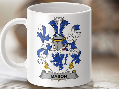 Mason Surname Irish Family Crest Mug - Celtic Ancestry Gifts