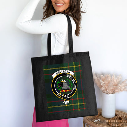 Maclaren Scottish Clan Crest Tartan Tote Bag - Living Stone Gifts