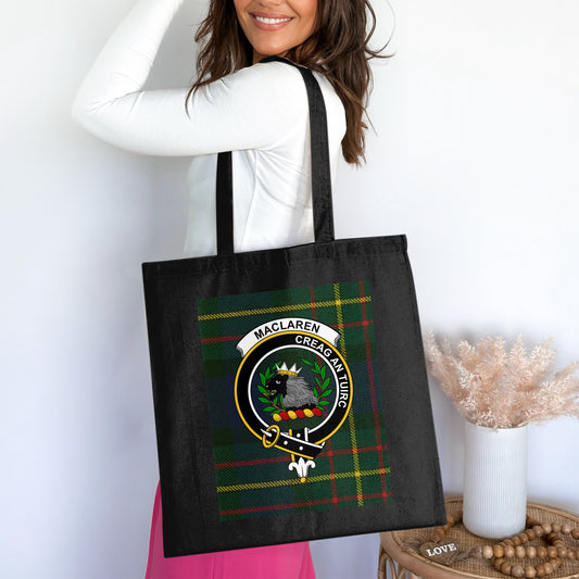 Maclaren Scottish Clan Crest Tartan Tote Bag - Living Stone Gifts