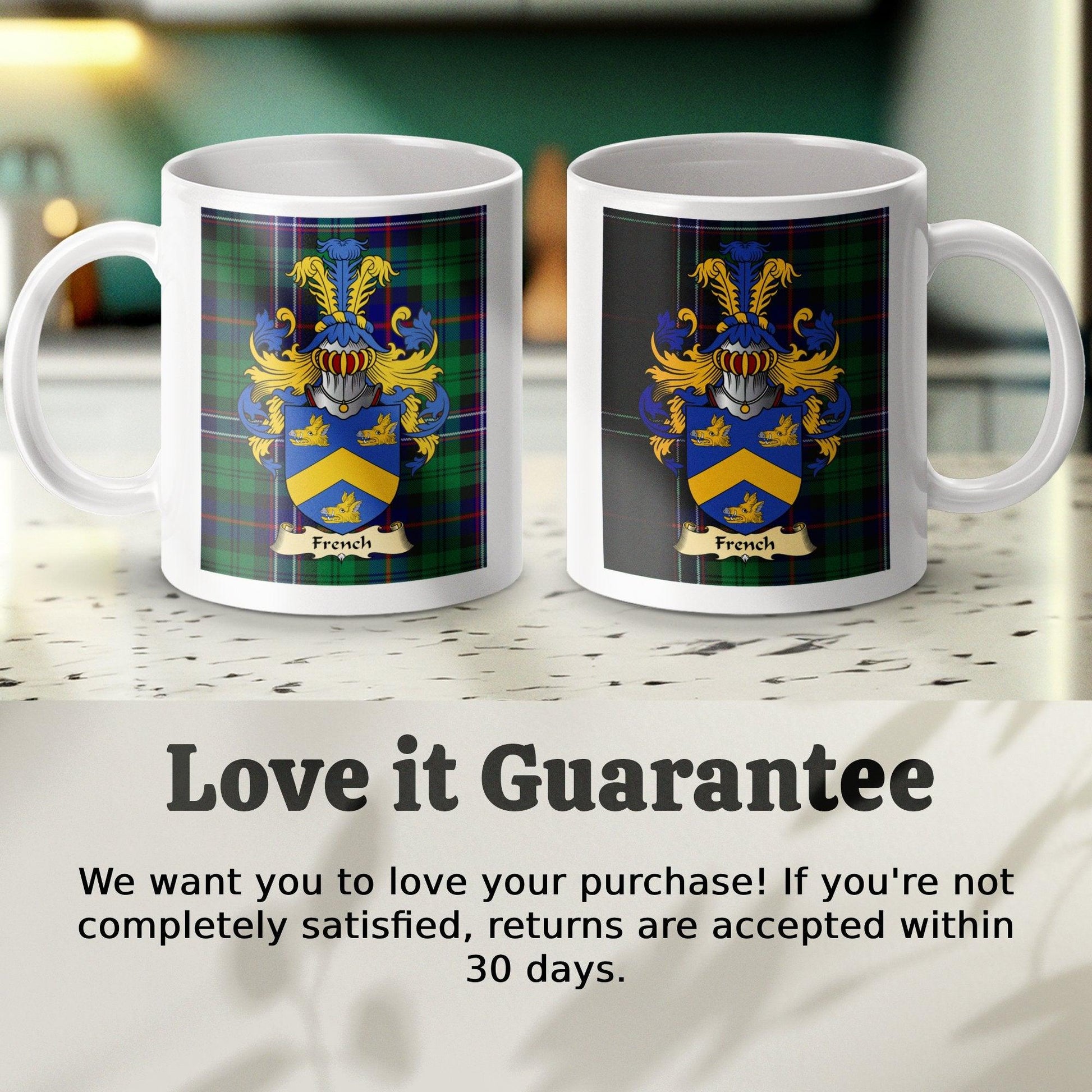 Clan French Coat Of Arms Scottish Mug - Celtic Ancestry Gifts