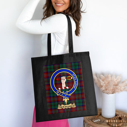 Clan McCulloch Scottish Crest Tartan Tote Bag - Living Stone Gifts