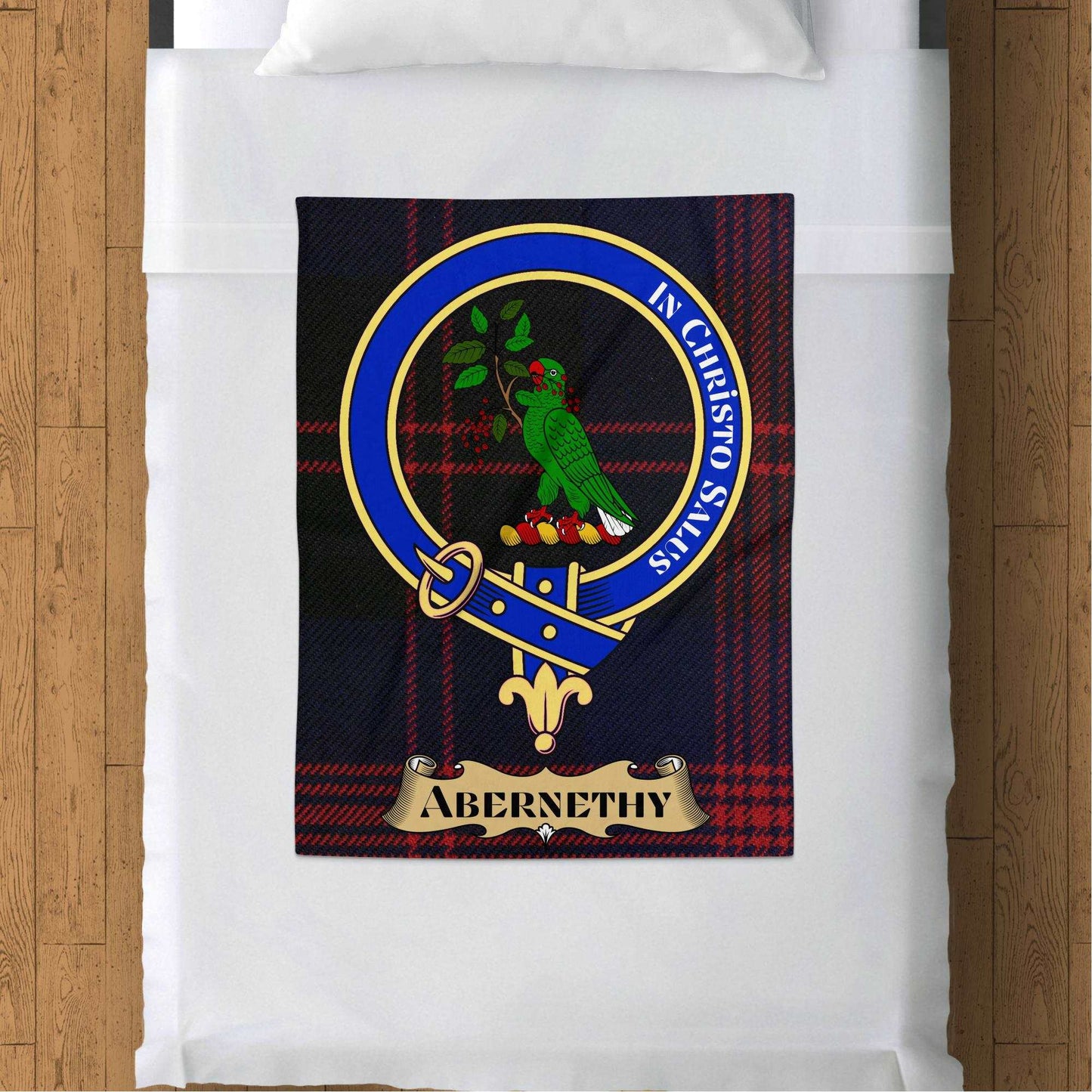 Abernethy Scottish Tartan Crest Throw Blanket - Living Stone Gifts