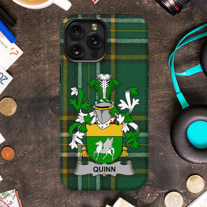 Quinn Irish Surname Family Crest Cell phone cover - Celtic Ancestry Gifts