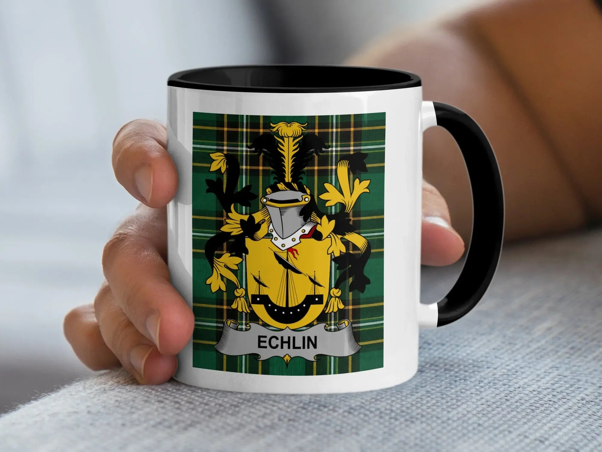 Echlin Irish National Tartan ceramic accent mug