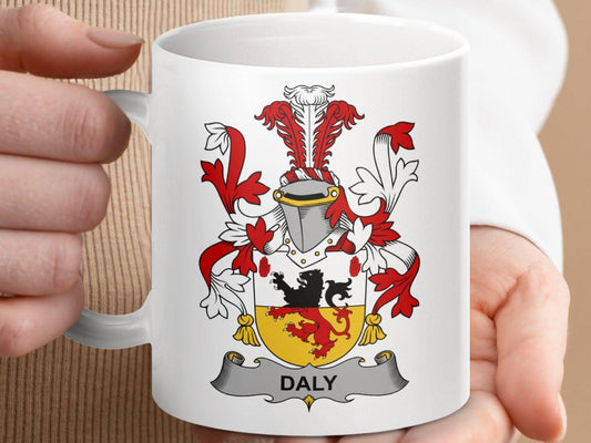 Daly Surname Irish Family Crest Mug - Celtic Ancestry Gifts