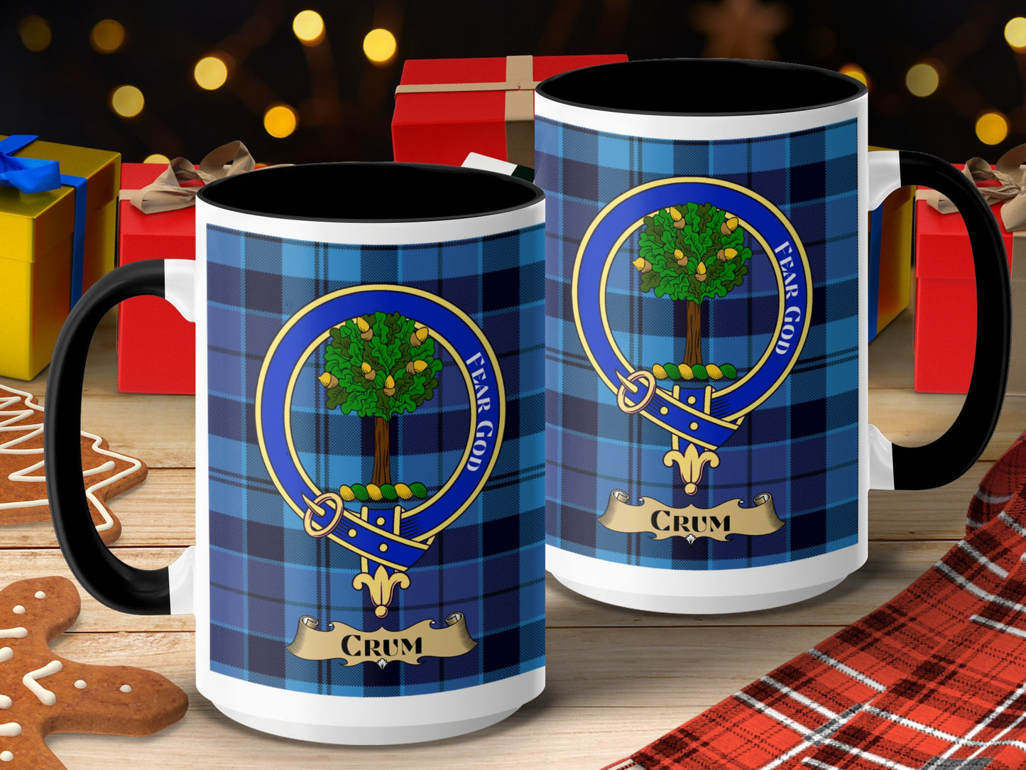 Clan Crum Scottish Clan Tartan with Crest Mug - Living Stone Gifts