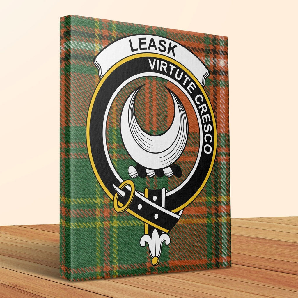 Leask Scottish Tartan Crest Canvas - Celtic Ancestry Gifts