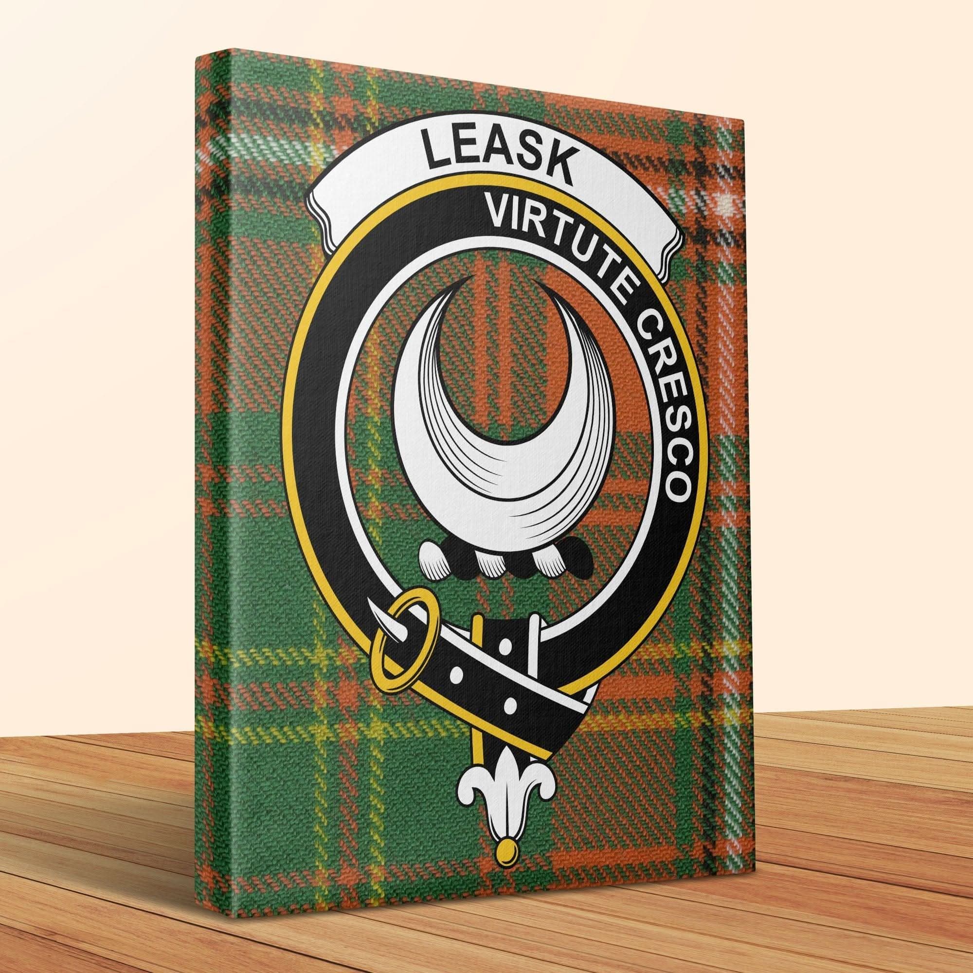 Leask Scottish Tartan Crest Canvas - Celtic Ancestry Gifts