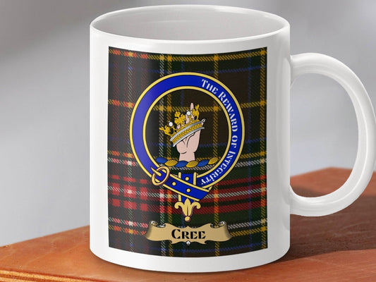 Ancient Family Name Crest with Plaid Background product