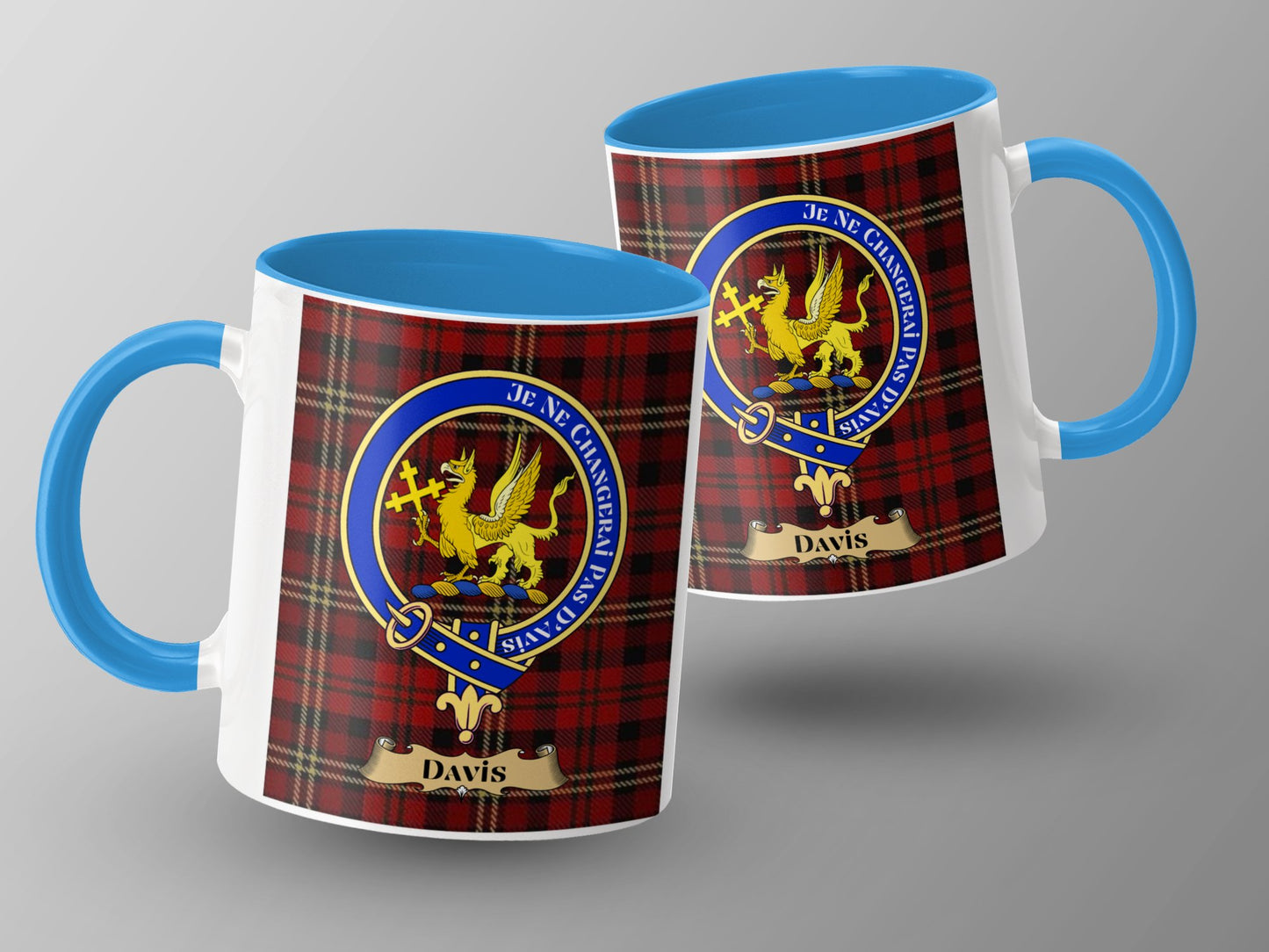 Clan Davidson Scottish Tartan Crest Design Mug - Living Stone Gifts