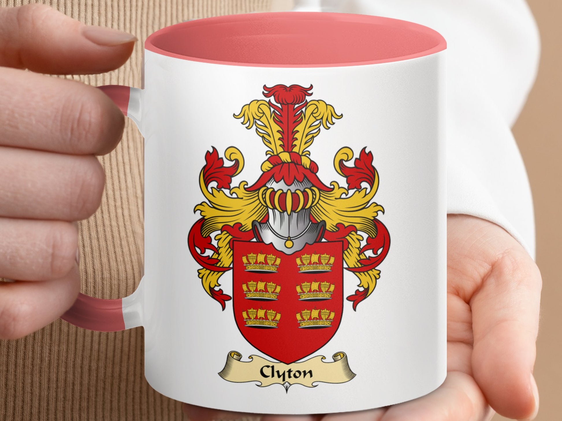 Clyton Scottish Coat of Arms Accent Coffee Mug - Living Stone Gifts