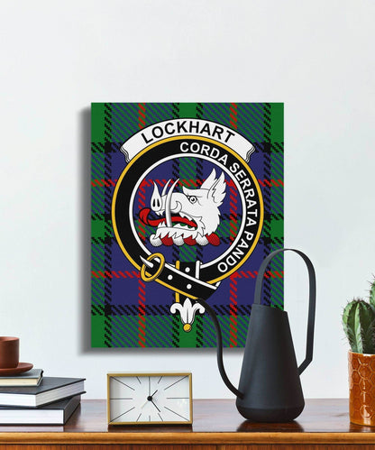Lockhart Clan Crest Tartan Design Canvas - Celtic Ancestry Gifts
