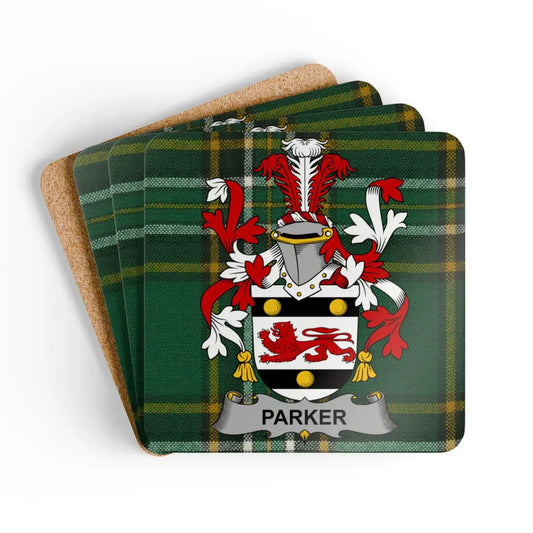 Parker Family Crest with Lion Plaid Coasters product type