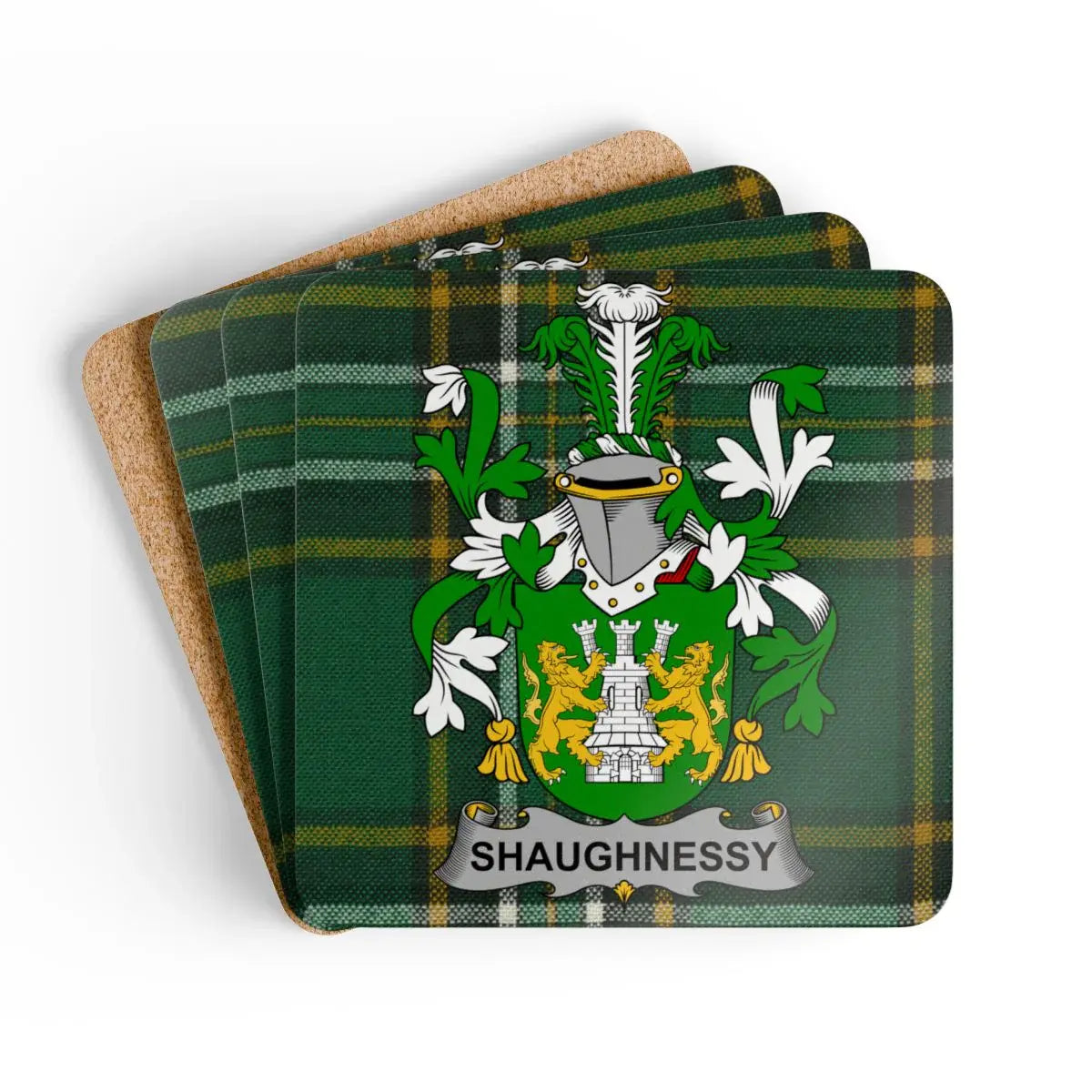 Shaughnessy Family Crest Plaid Design Coaster product type