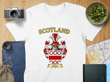 Lucas Clan Family Crest Scotland T-Shirts - Celtic Ancestry Gifts