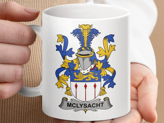McLysacht Surname Irish Family Crest Mug - Celtic Ancestry Gifts
