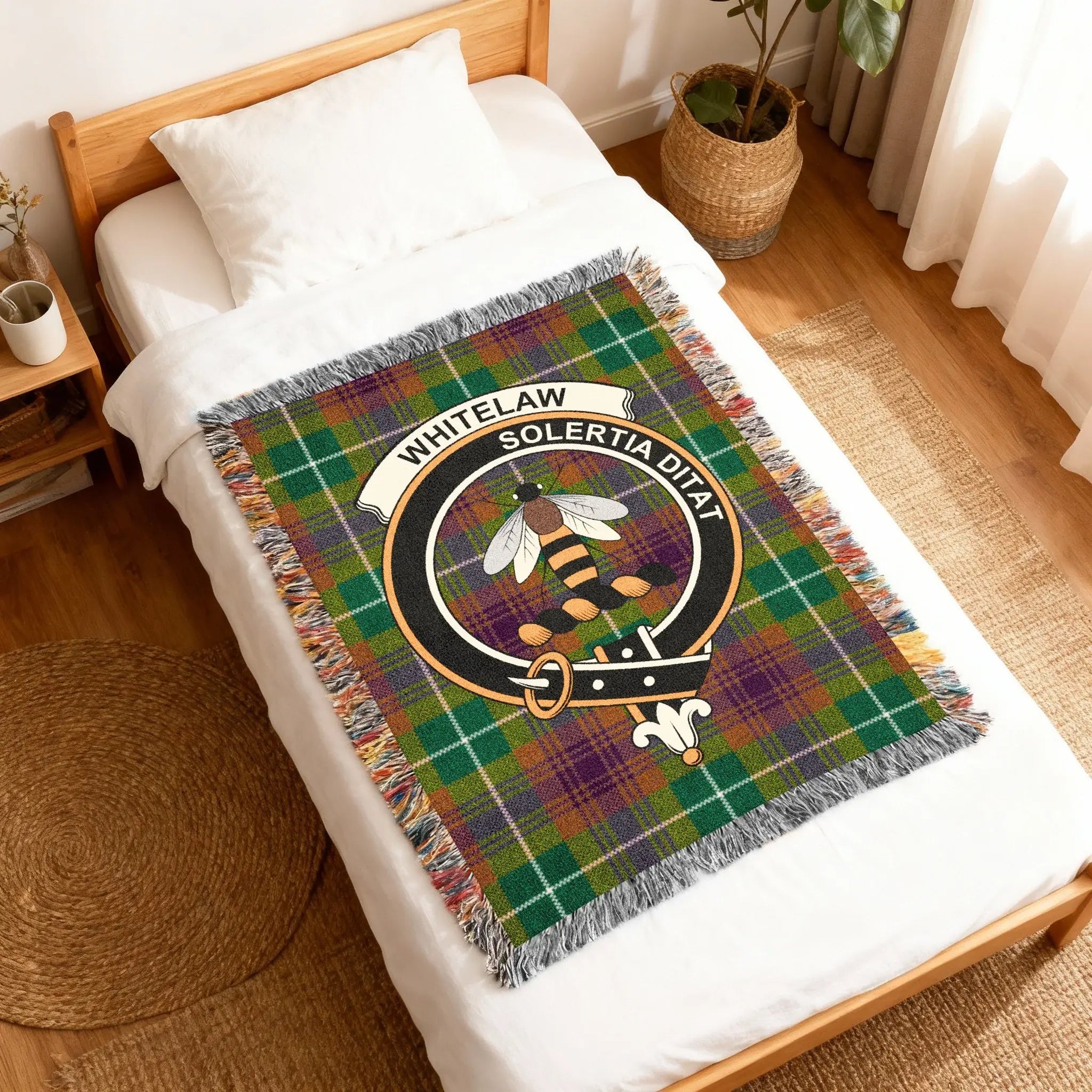 Whitelaw Solertia Ditat Tartan Design Throw Blanket