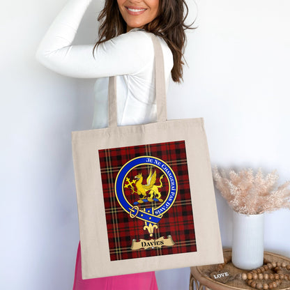 Davies Clan Scottish Tartan Plaid Tote Bag - Living Stone Gifts