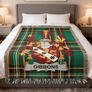 Gibbons Irish Woven Blanket | Family Crest Tartan Throw