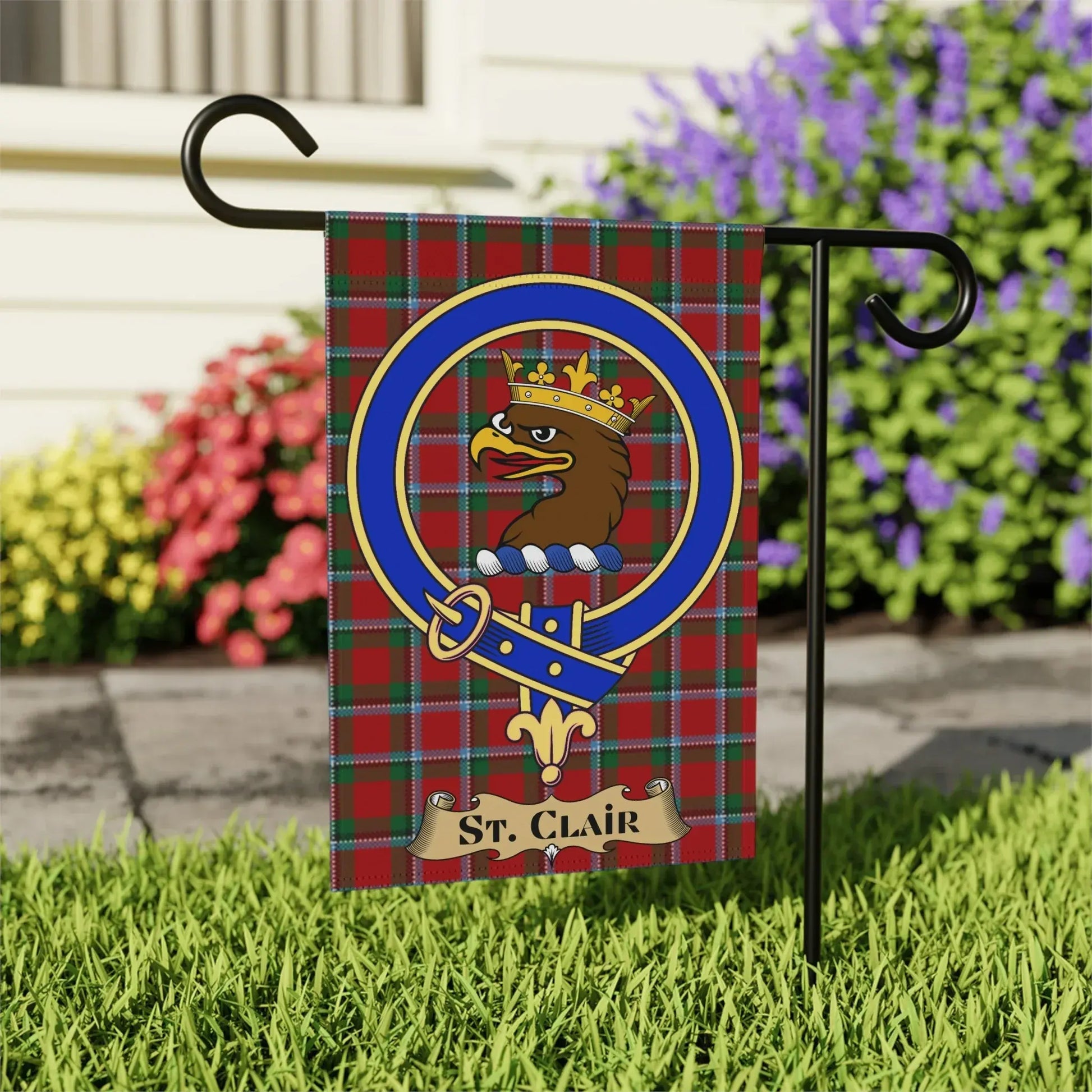 St. Clair Crest Tartan Garden Flag product type
