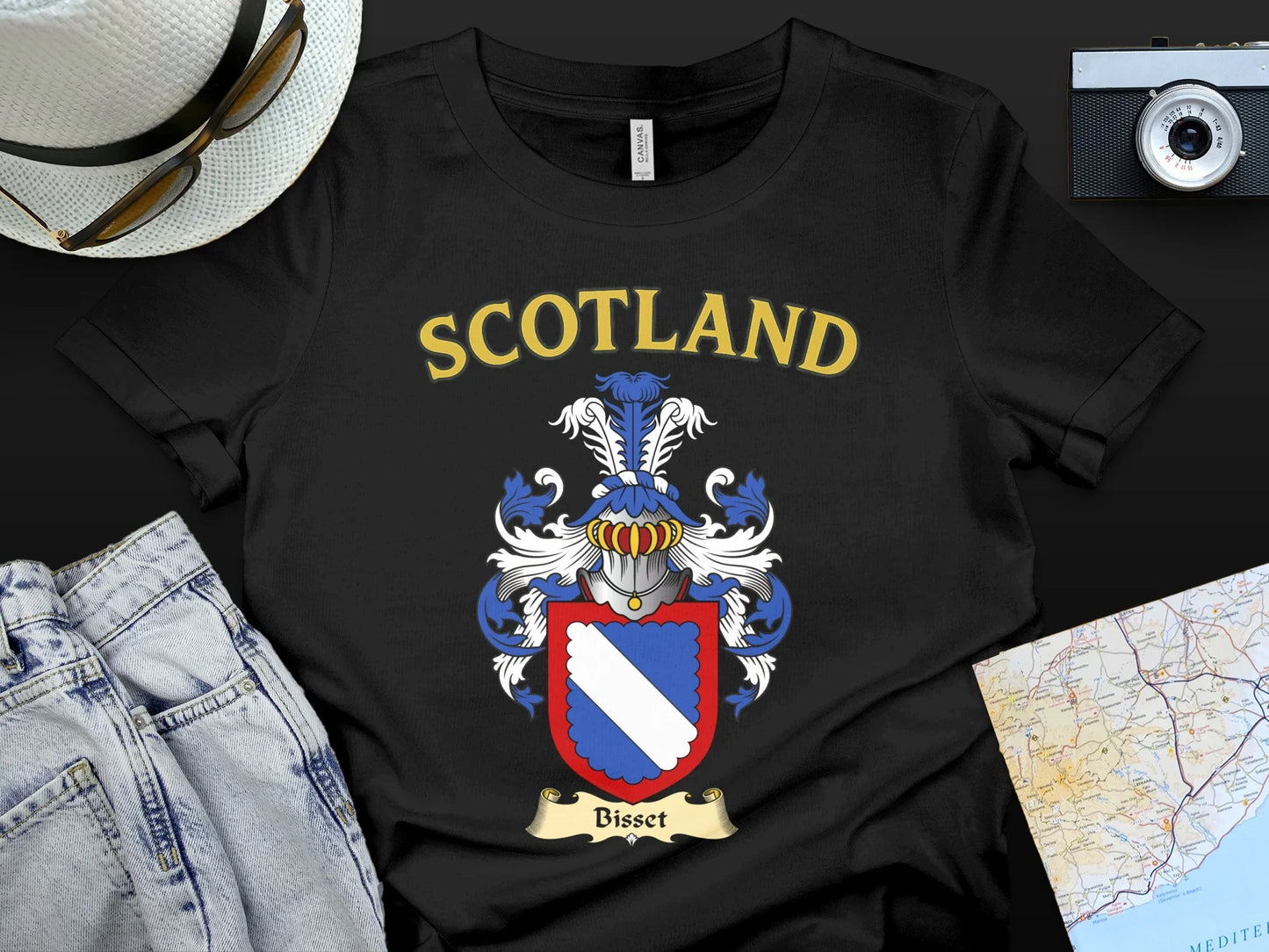 Scotland Bisset Family Crest Graphic T-shirt product type