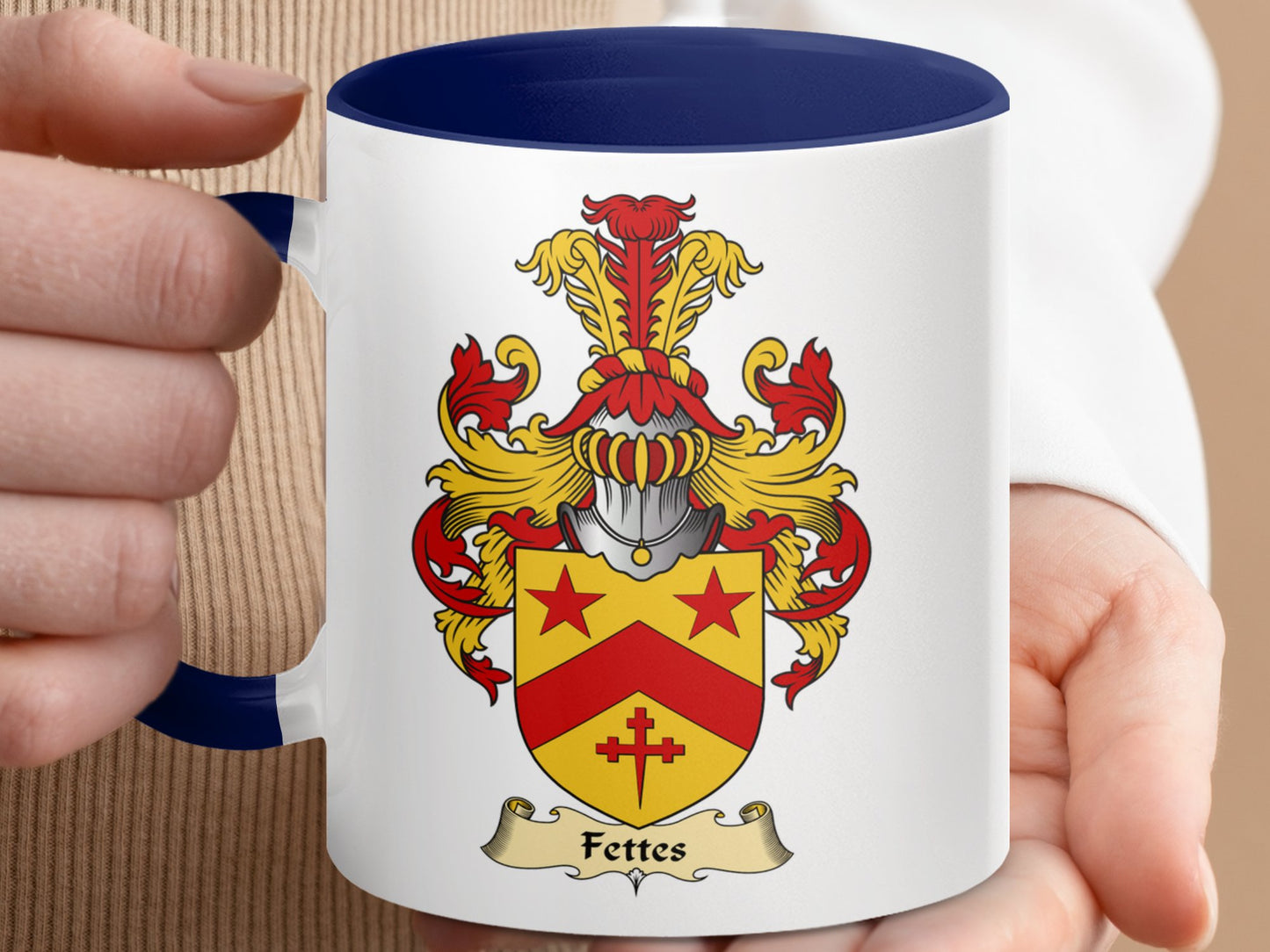 Clan Fettes Scottish Coat of Arms Accent Coffee Mug - Living Stone Gifts