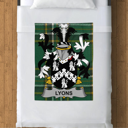 Lyons Surname Irish Tartan Throw Blanket - Living Stone Gifts