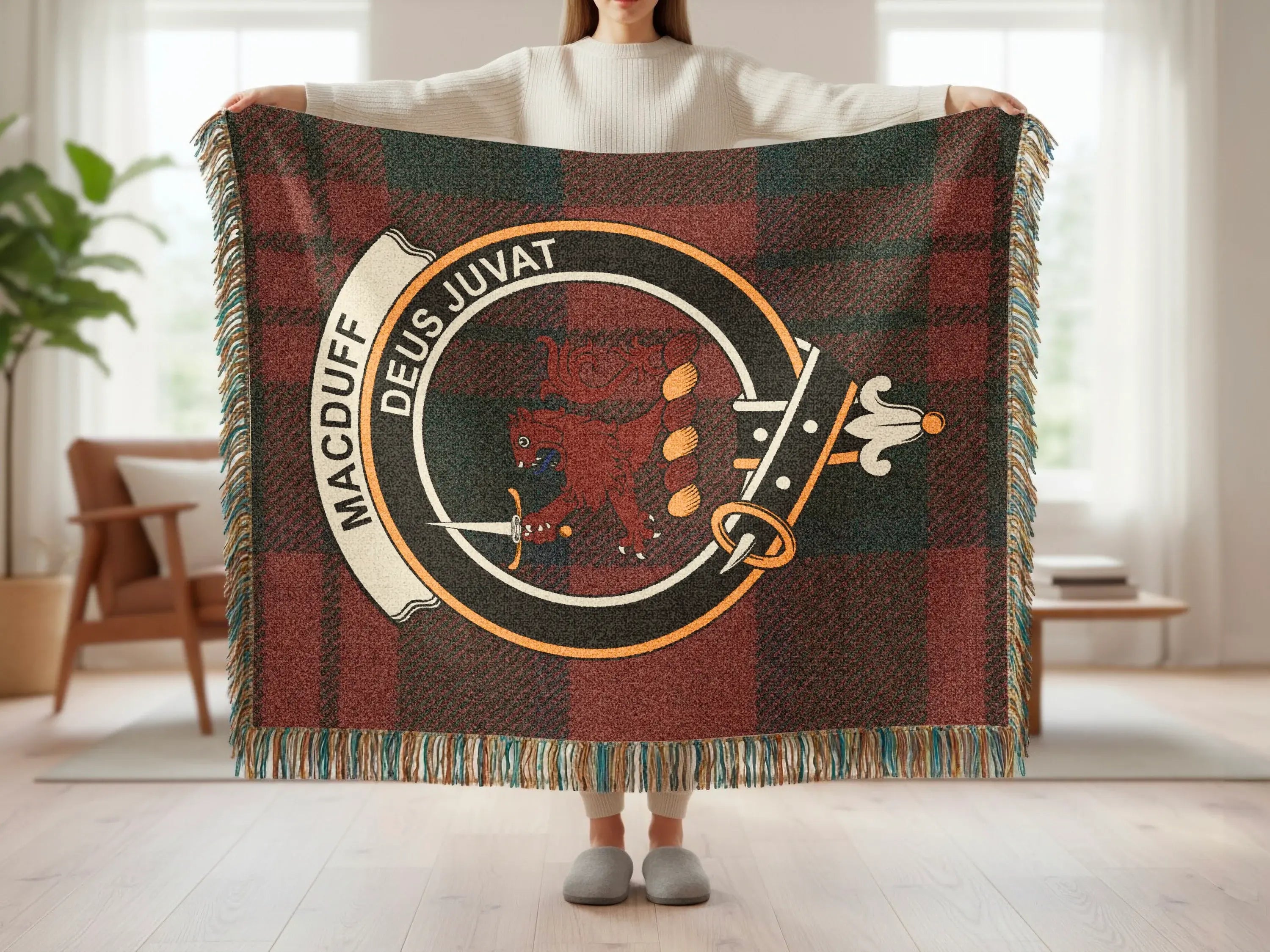 Macduff Deus Juvat Tartan Plaid Throw Blanket