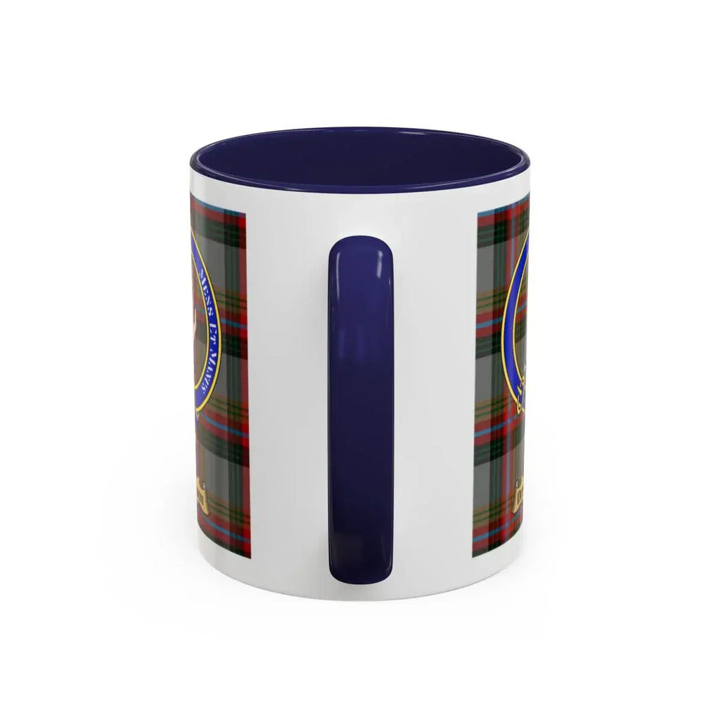 Duncanson clan crest mug shown in 11 oz and 15 oz sizes