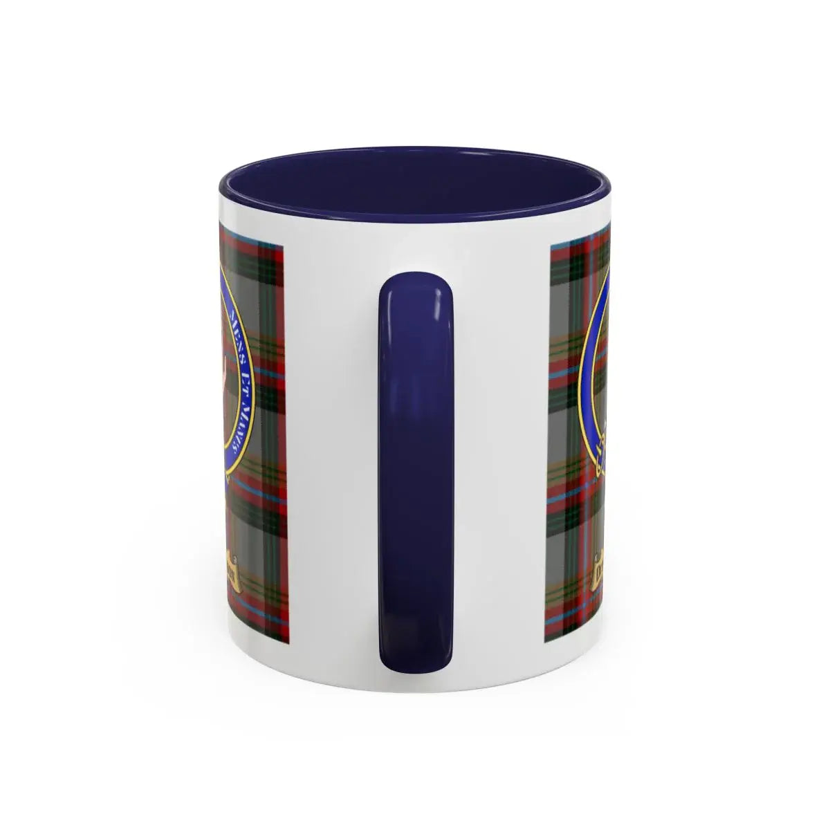 Duncanson clan crest mug shown in 11 oz and 15 oz sizes