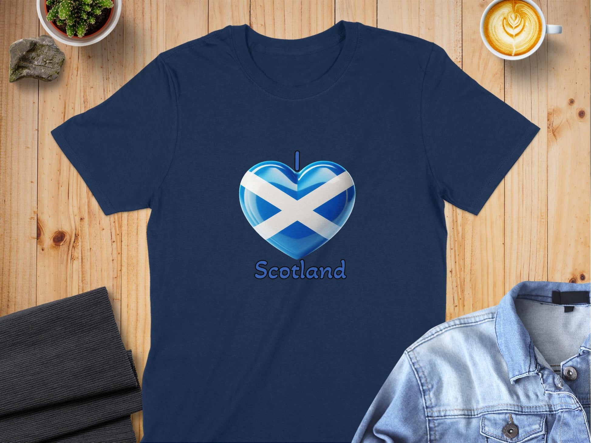 I Love Scotland Heart Flag Design T-Shirt - Living Stone Gifts