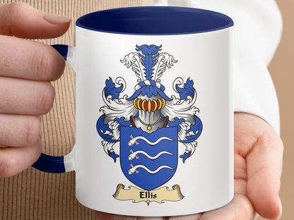 Clan Ellis Scottish Coat of Arms Accent Mug - Living Stone Gifts