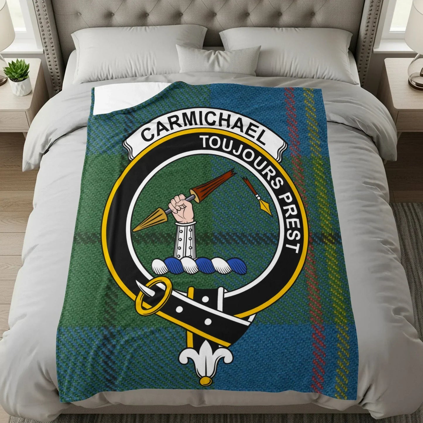 Carmichael Toujours Prest Clan Emblem Blanket product type