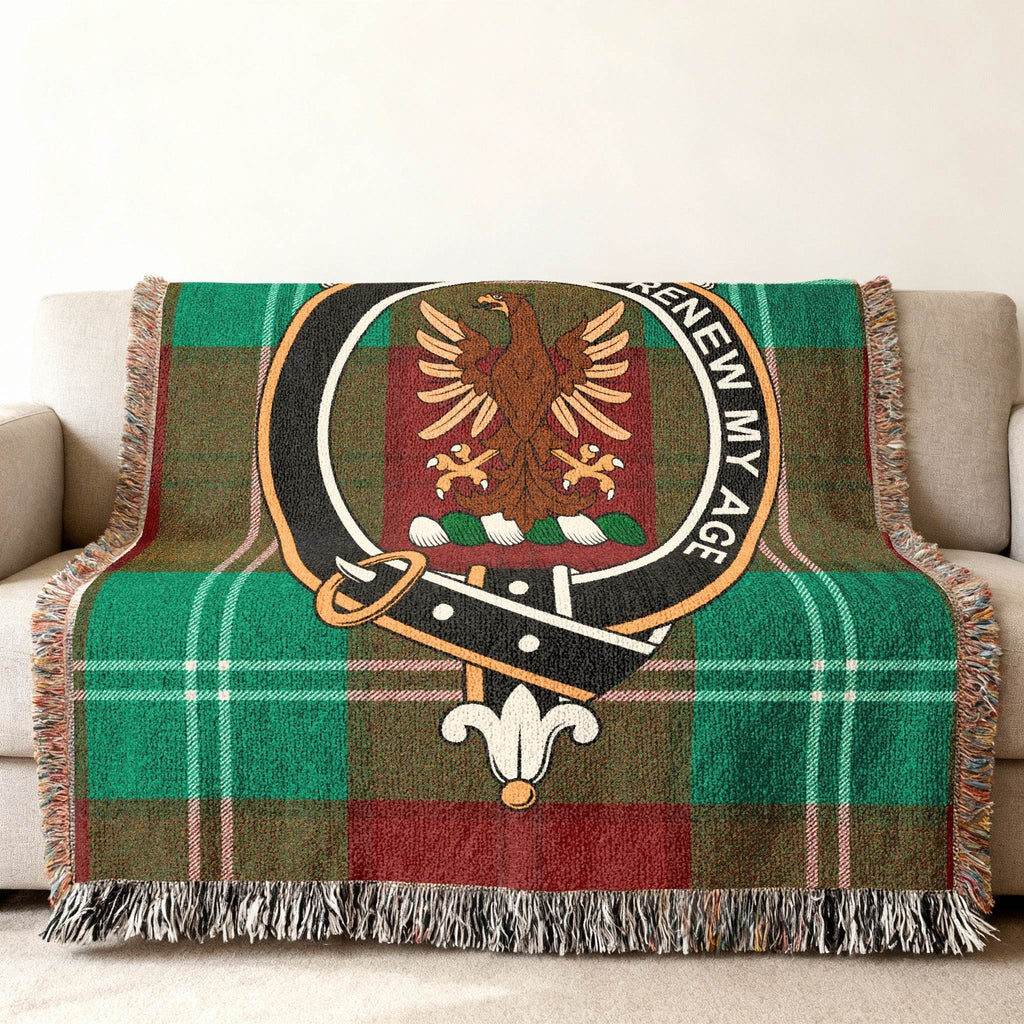 Premium Scottish Tartan Blanket with Heraldic Design