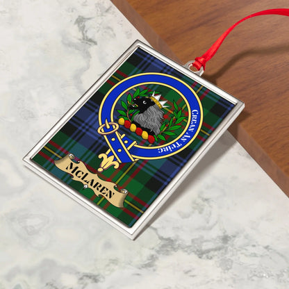Clan McLaren Crest Plaid Hanging Ornament product