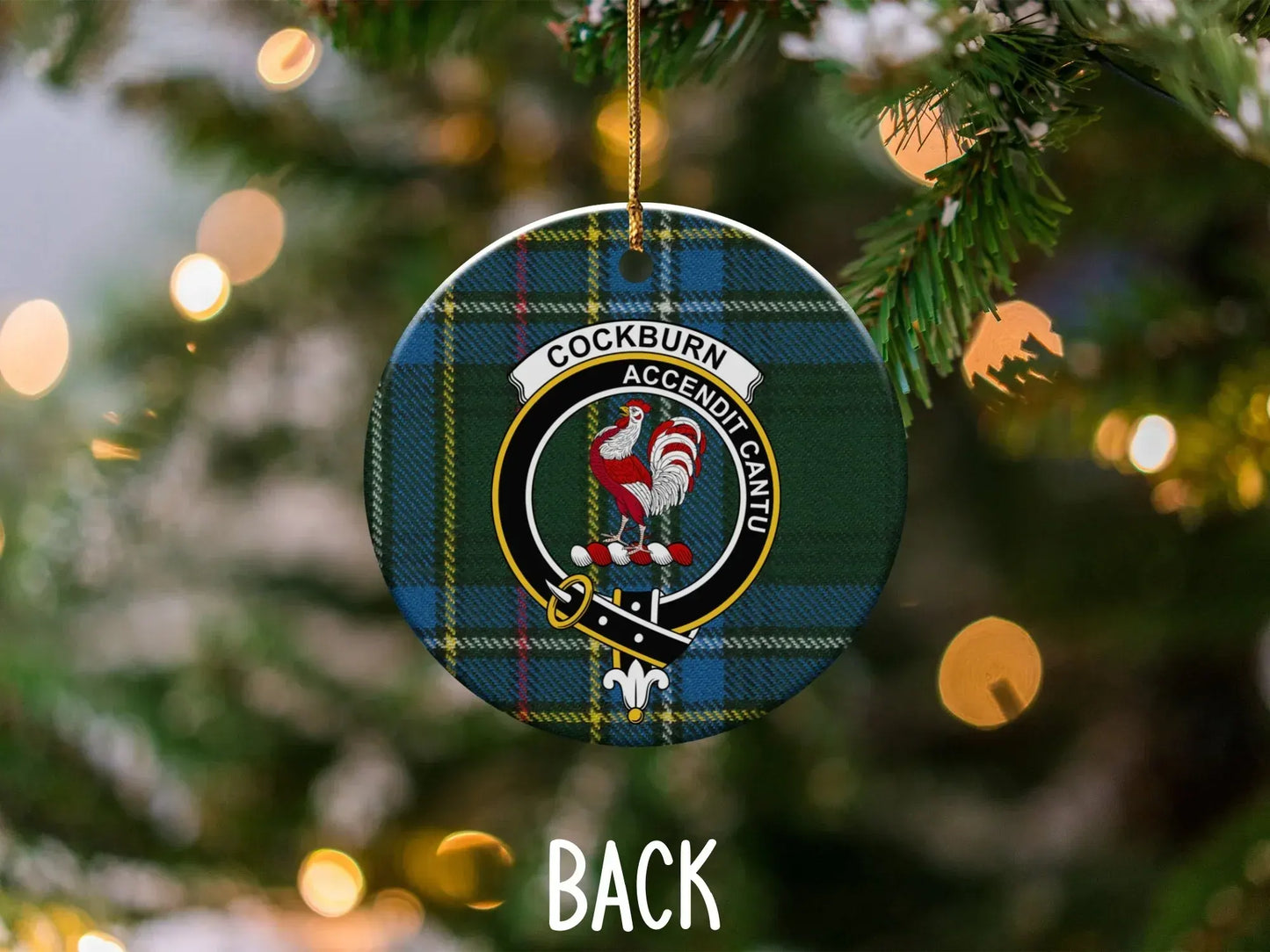 Cockburn Accent Dictum Clan Tartan Christmas Ornament product