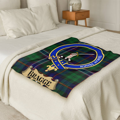 Clan Bragge Crest Scottish Tartan Throw Blanket - Living Stone Gifts