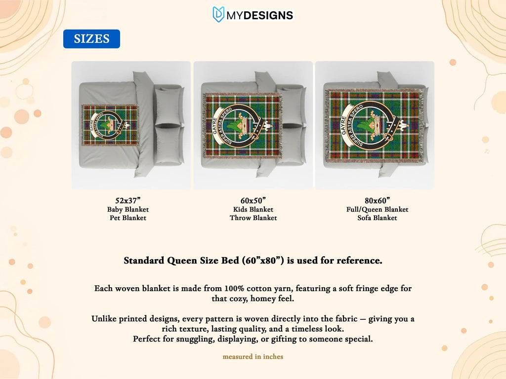 Cozy Plaid Blanket with Custom Crest Design Blanket